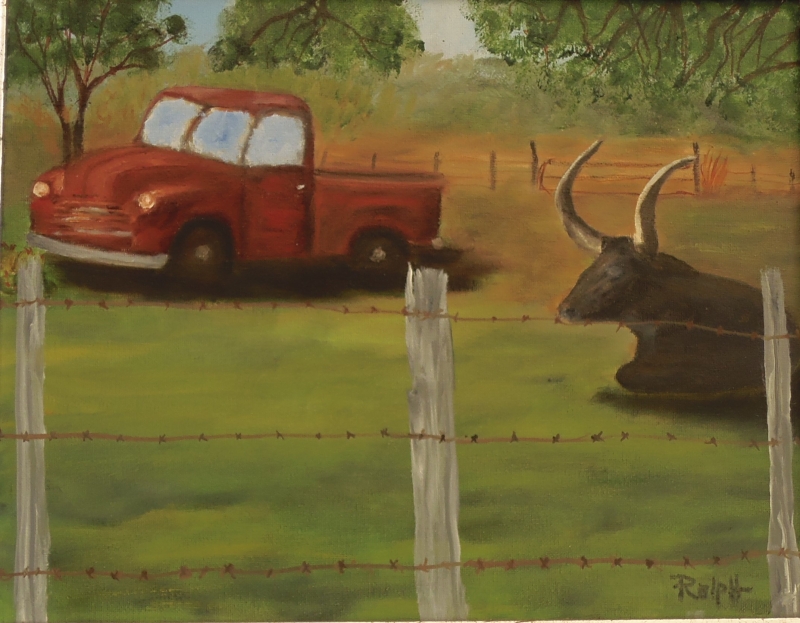 Chevy and Bull by artist Ralph Ruth